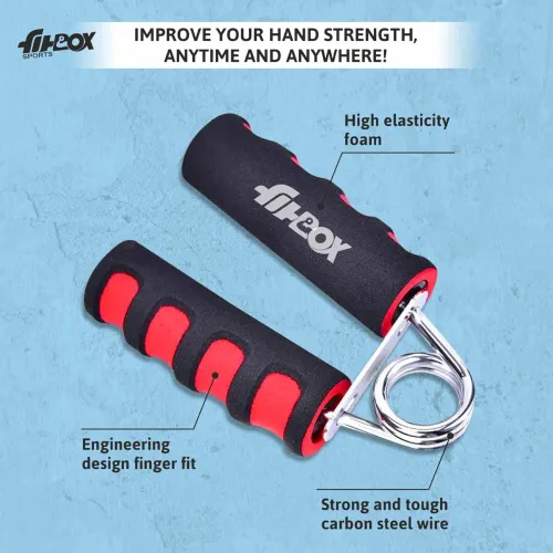 Image of FitBox Sports Hand Grip Strengthener Foam Padded Finger Excerciser