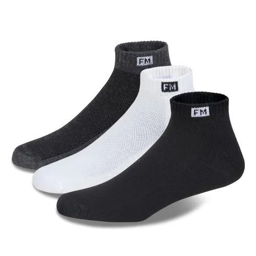 Image of Fitness Mantra® Athletic Special Design Sneaker Length Socks |Free Size |Pack of 3 Pairs |Net Design|