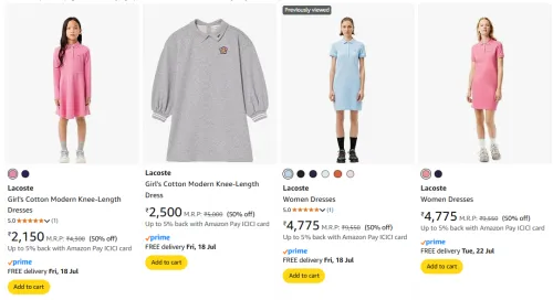 Image of Flat 50% Discount on Lacoste Women's Dresses