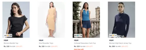 Image of Flat 60% Discount on H&M Women's Tops