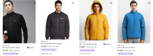 Image of Flat 67% Discount on Wildcraft Men's Jackets