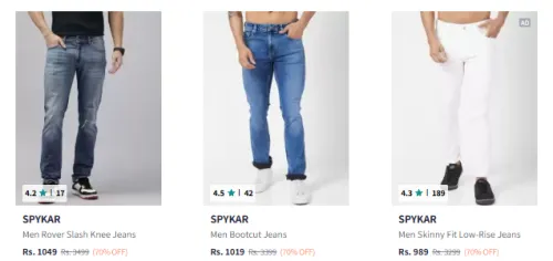 Image of Flat 70% Discount on SPYKAR Men's Jeans 