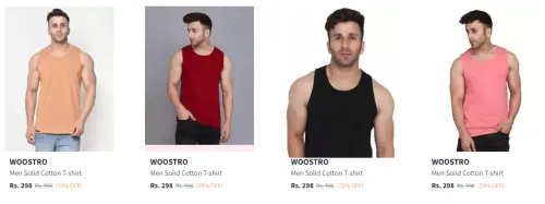 Image of Flat 70% Discount on WOOSTRO Men's T-shirts