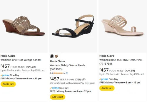 Image of Flat 70% Discount on Marie Claire Women's Wedge Heel