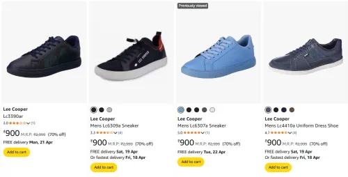 Image of Flat 70% Off on Lee Cooper Men's Sneakers
