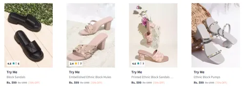 Image of Flat 70% Off on Tryme Women's Heels
