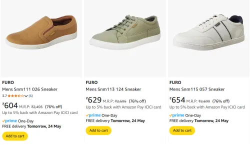 Image of Flat 76% Discount on FURO Men's Sneakers