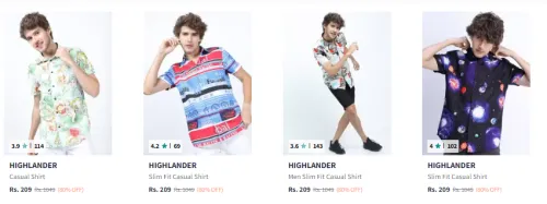 Image of Flat 80% Discount on HIGHLANDER Men's Shirts 