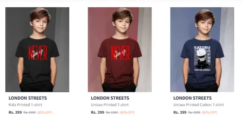 Image of Flat 80% Discount on LONDON STREETS Boy's T-shirts