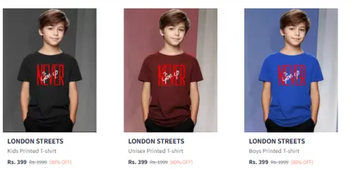 Image of Flat 80% Discount on LONDON STREETS Kids T-shirts 