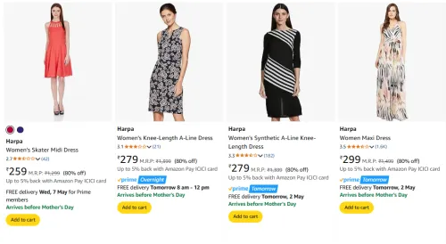 Image of Flat 80% Discount on Harpa Women's Dresses