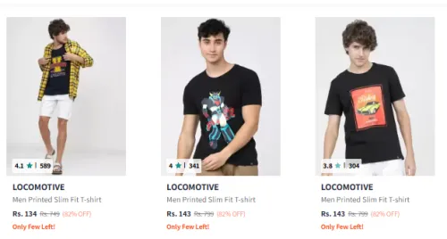 Image of Flat 82% Discount on LOCOMOTIVE Men's T-shirts