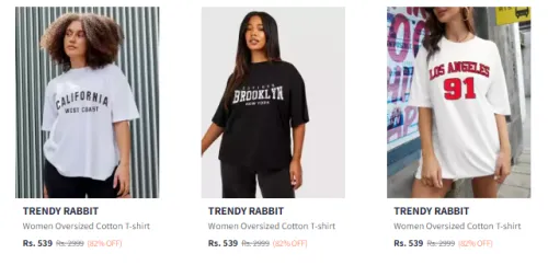 Image of Flat 82% Discount on TRENDY RABBIT Women's T-shirt