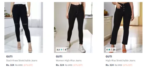 Image of Flat 87% Discount on GUTI Women's Jeans