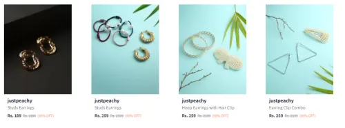 Image of Flat 90% Discount on justpeachy Women's Earrings