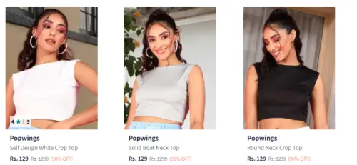 Image of Flat 90% Discount on Popwings Women's Tops 
