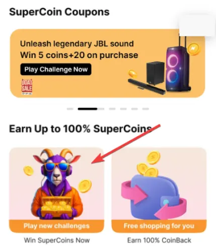 Image of Flipkart offer: Win Supercoins by playing challenges
