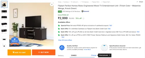 Image of Flipkart Perfect Homes Riobo Engineered Wood TV Entertainment Unit