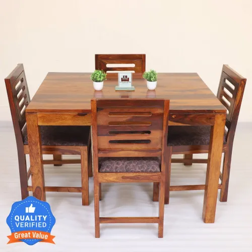 Image of Flipkart Perfect Homes Rosewood Sheesham 4 Seater Dining Set