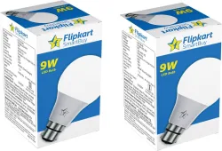 Flipkart SmartBuy 9 W Basic Round B22 LED Bulb (White, Pack of 2)