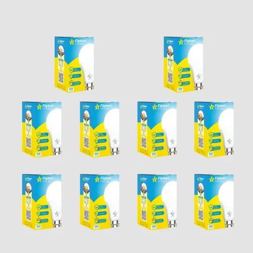 Image of Flipkart SmartBuy 9 w LED Bulb (White, Pack of 10)