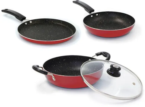 Image of Flipkart SmartBuy Splatter Finish Cookware Set of 3