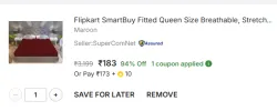 Flipkart SmartBuy Fitted Queen Size Mattress Cover