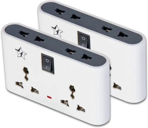 Image of Flipkart SmartBuy Pack of 2 Three Pin 4 Socket Extension Boards
