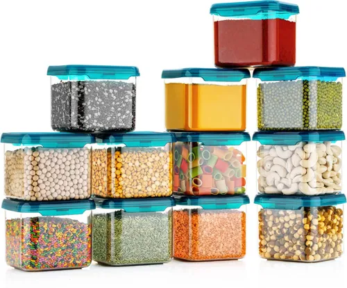 Image of Flipkart SmartBuy Plastic Grocery Container - 500 ml (Pack of 12, Clear)