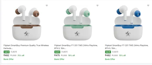 Image of Flipkart Smartbuy Wireless Earbuds Starting @ ₹475