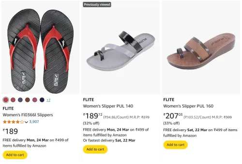 Image of FLITE Women's Slippers Starting Price At ₹189