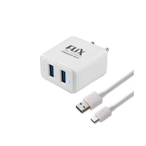 Image of FLiX Bolt 2.4 Dual Poart,5V/2.4A USB Wall Charger