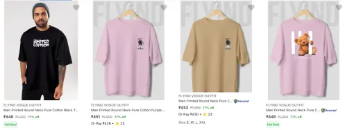 Image of Flyind Vogue Outfit Men's T-Shirts at minimum 70% Discount
