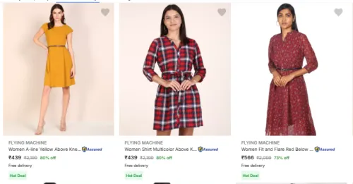 Image of FLYING MACHINE Brand Women's Dresses And Gowns @ Up to 80% Discount