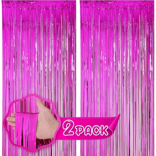Image of Flyloons Pink Foil Curtains (Pack of 2)