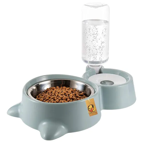 Image of Foodie Puppies 2in1 Pet Feeding Bowl and Water Bottle Set