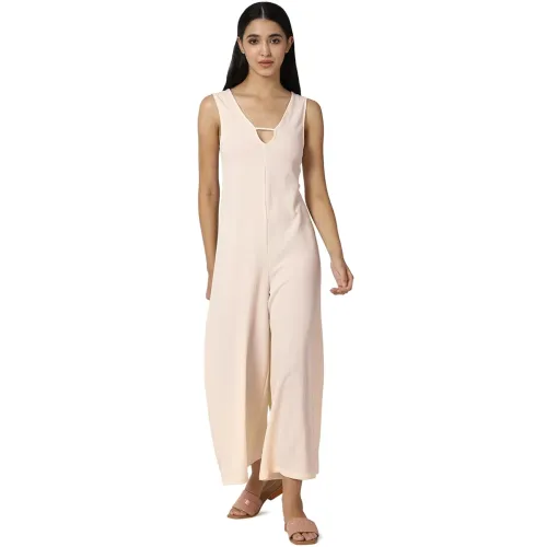 Image of FOREVER 21 Women's Solid Regular Fit Jumpsuits