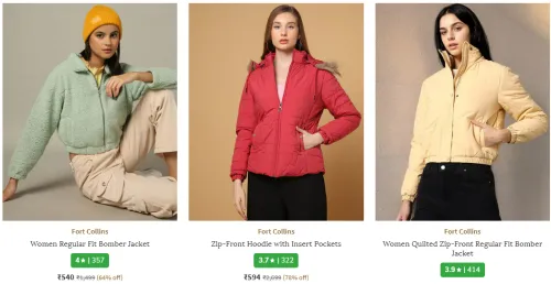 Image of FORT COLLINS Women Bomber Jacket Minimum 60% Discount