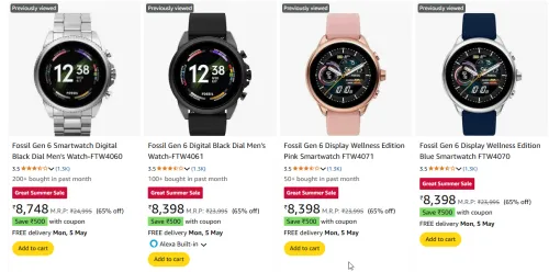Image of Fossil Gen 6 Smartwatch Minimum 60% Discount