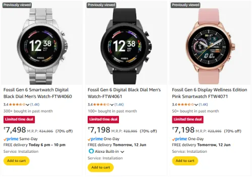 Image of Fossil Gen 6 Smartwatch @ Flat 70% Discount