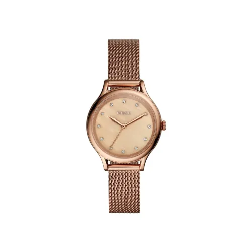 Image of Fossil Leather Laney Analog Mother of Pearl Dial Women's Watch