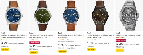 Image of Fossil Men Analog Watch up to 52% Discount