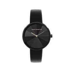French Connection Black Leather Analog Women’s Watch