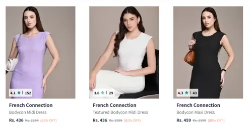 Image of French Connection Bodycon Midi Dress Starting At @₹436