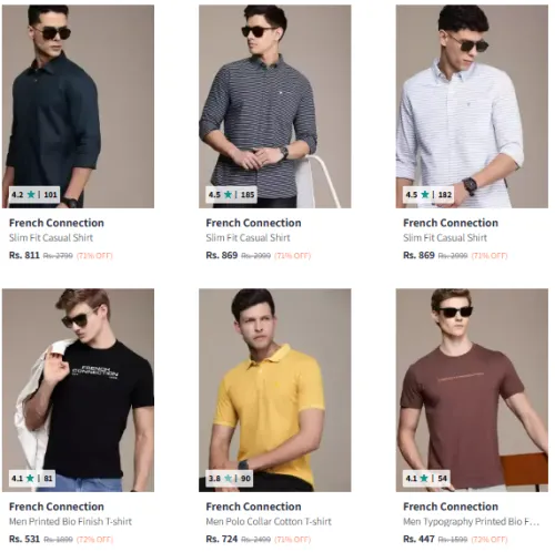 Image of French Connection Brand Men's Shirt @ Minimum 70% Discount