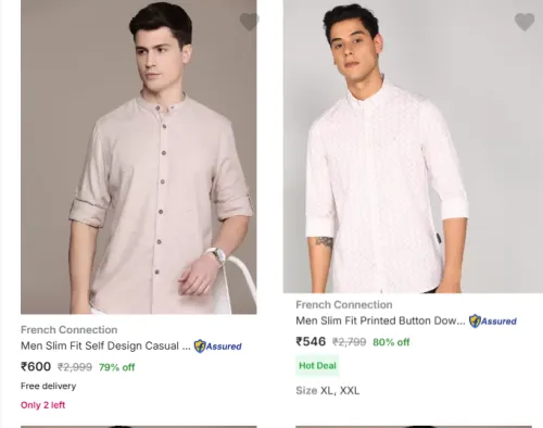 Image of French Connection Casual Shirts Minimum 70% Discount