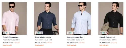 Image of French Connection Collar Casual Shirt Starting At ₹539