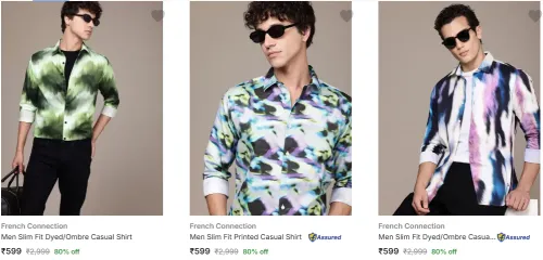 Image of French Connection Men's Printed Casual Shirt Up to 80% Discount