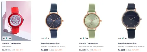 Image of French Connection Men's & Women's Analogue Watch Minimum 80% Discount
