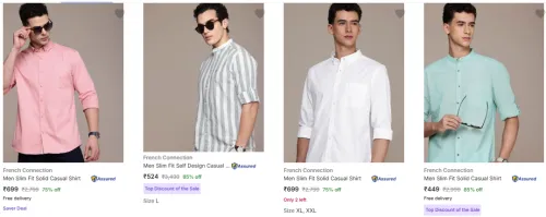 Image of French Connection Men's Casual Shirts at Minimum 80% Off